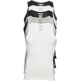 Buffalo Men’s Ribbed A-Shirts 5-Pack – Classic Fit Cotton Tank Tops, White Undershirts