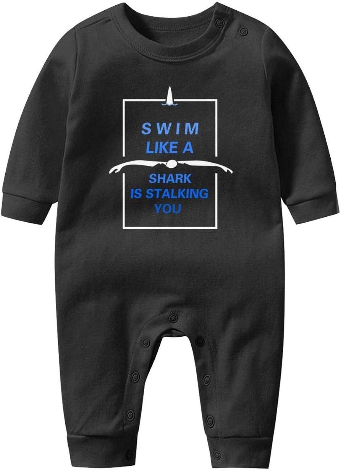 Sharks Will Kill You Printted Baby Crawling Suit Lone-Sleeved Romper Bodysuit