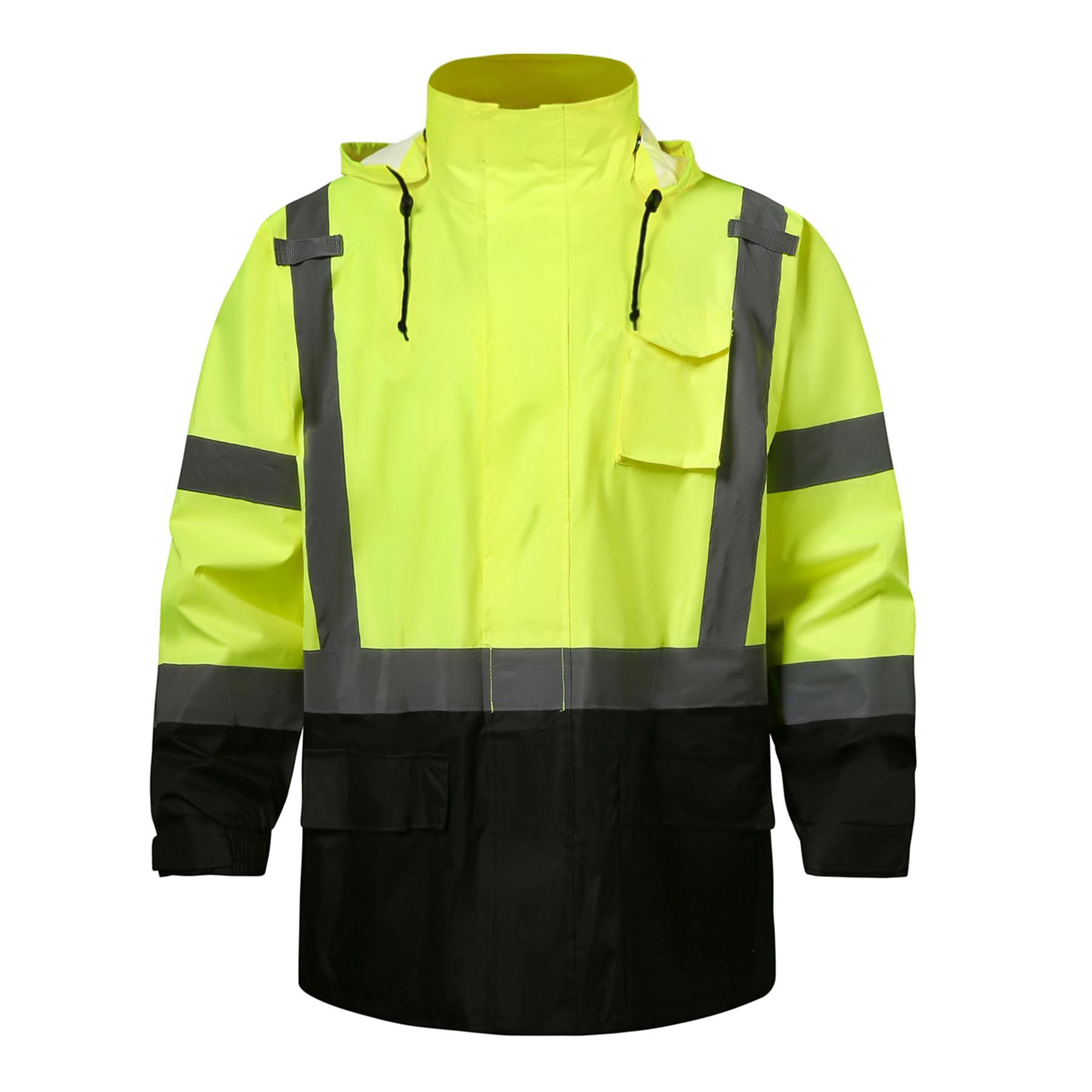 SKSAFETY Hi Vis Reflective Work Rain Jacket for Men
