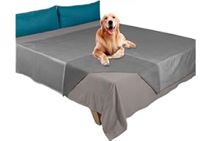 Ameritex Pet Bed Blanket Reversible 100% Waterproof Velvet Super Soft for Sofa and Bed (82x82 Inches, Light Grey+Grey)