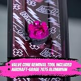 Muc-Off Tubeless Valves V2 7075 Aluminium Presta Pink 44mm with Core Tool view 6