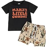 Western Baby Boy Clothes Highland Cow Farm Print T-shirt Casual Shorts Toddler Summer Country Cowboy Clothes Outfit