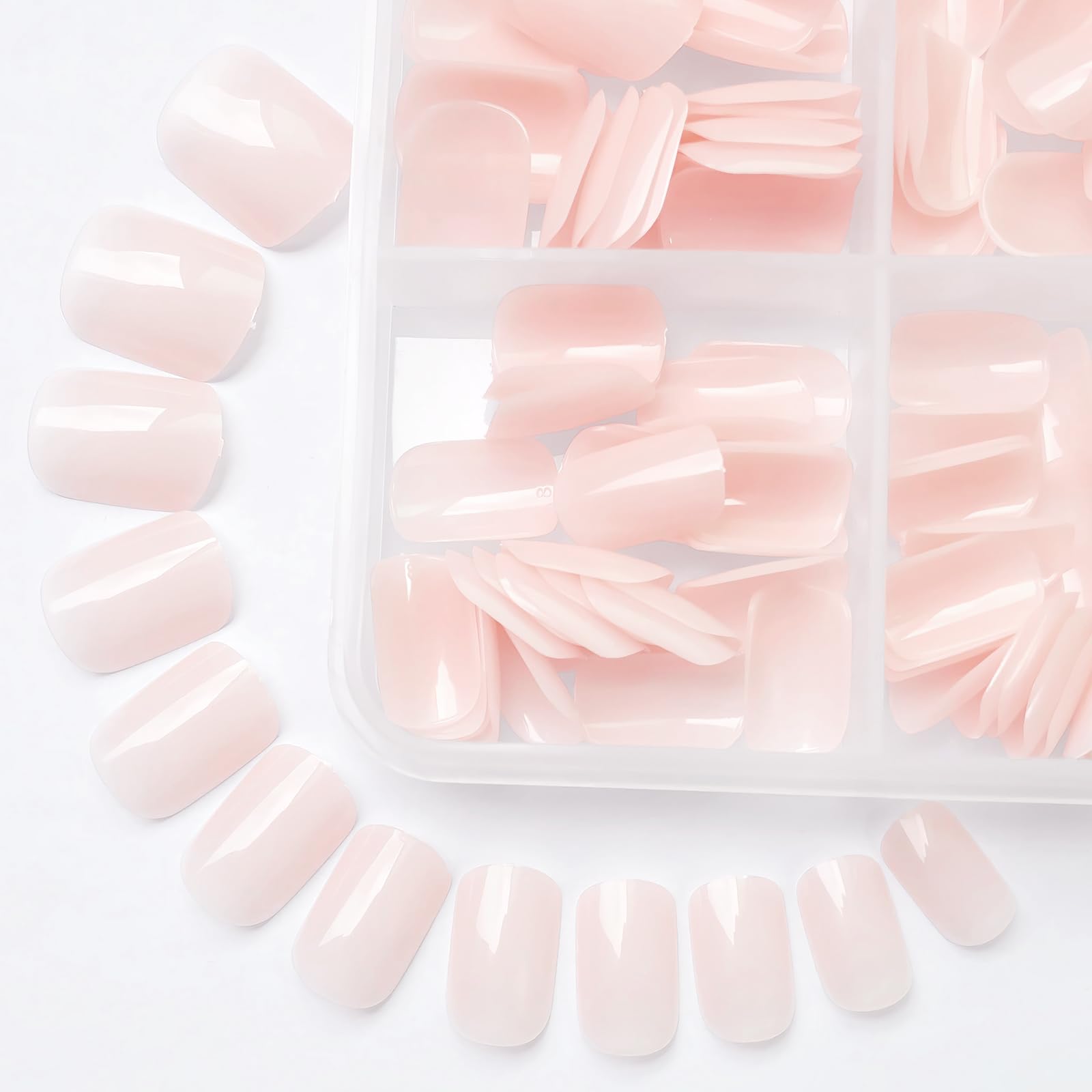 LoveOurHome 360pc Square Press on Nails Short Fake Nails Acrylic Press on Nails Square Nude Presson Nail Tips Full Cover Glue Nails Colored Short False Nails & Glue Adhesive Tabs for Women Girls - Image 3