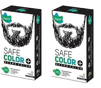 Vegetal Safe Color for Beard, Soft Black, 25 g Pack Off 2 Pc