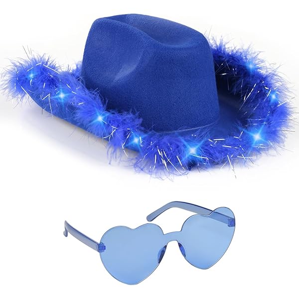 Sombrero De Con Lentejuelas, Disfraz De Vaquera Para Mujer,Sombrero De De Moda Con Gafas De Corazón Y Pañuelo | 3 Piezas De Disfraces De Fiesta De Carnaval Para Mujeres Y Niñas