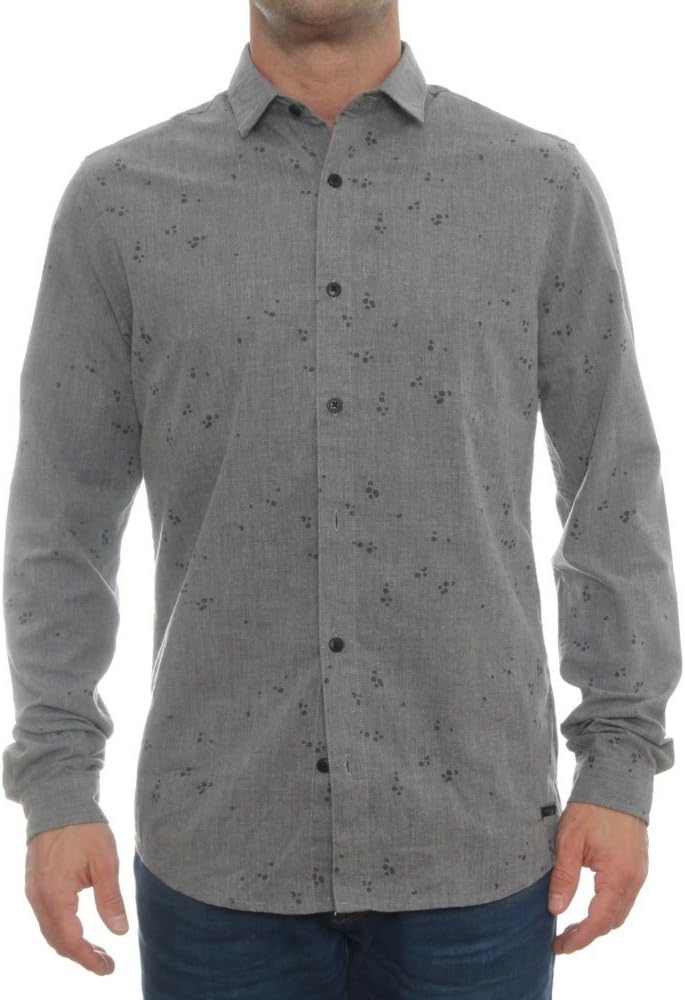 Camisa Hombre Slim fit con Estampado Flechas, only&sons (l, Dark Grey): Amazon.es: Ropa y accesorios