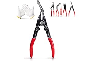 5-Piece Automotive Electrical Disconnect Pliers Kit - High-Carbon Steel Hose Clamp Pliers Set & Connector Removal Tool for Ca