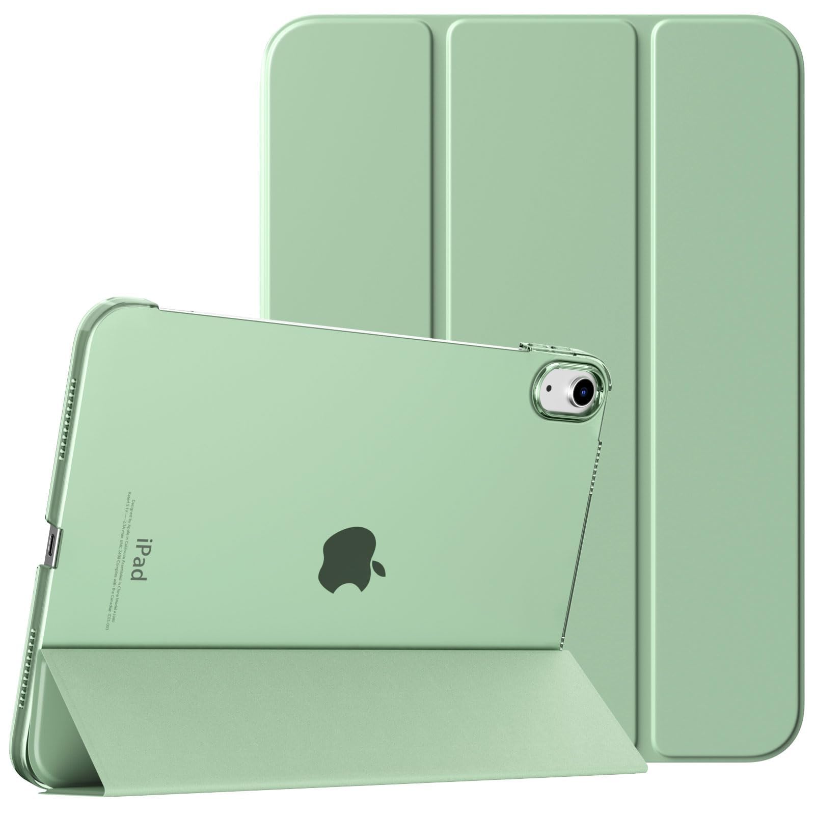TiMOVO Case for iPad (A16) 11th Generation 11 Inch 2025/iPad 10th Generation 10.9 Inch 2022, Slim Stand Cover with Hard Translucent Back, Support Touch ID, Auto Wake/Sleep, Green