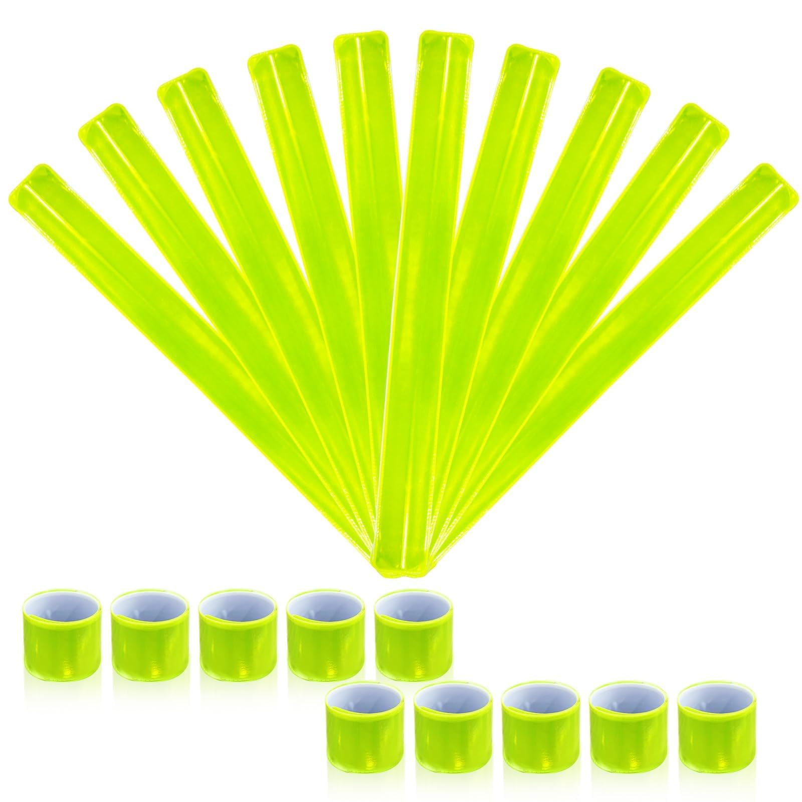 Awroutdoor Pack of 20 Reflective Bands Snap Bracelets, Reflective Strips Children, Safety Tape Reflective for School Bags, Keys, Prams, Hiking, Joggers and Cyclists
