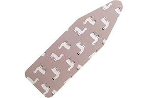 LCLW Small Ironing Board Cover and Pad 12 x 42,3 Pairs of Hook and Loop Fastener Straps,Elastic Edges,Cotton Mini Iron Board Cover with Scorch Resistant Thick Padding (12" x 42")
