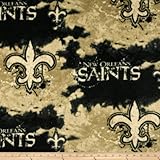 NFL Fleece New Orleans Saints Black Fabric