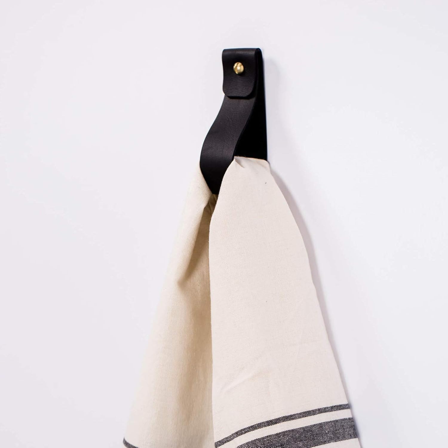 KEYAIIRA Small Black Leather Wall Hook, minimalist