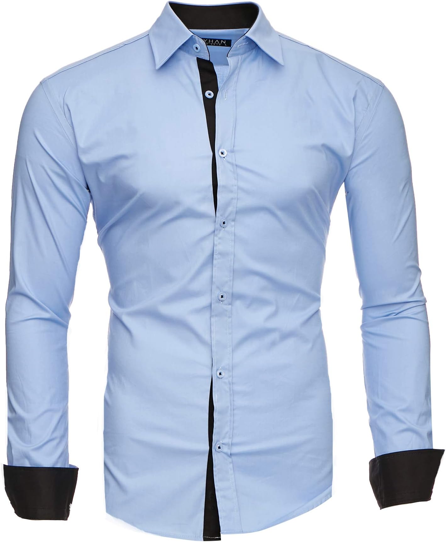 Kayhan Men´s Long Sleeve Casual Shirt Slim fit Easy Iron Modell - Twoface + London