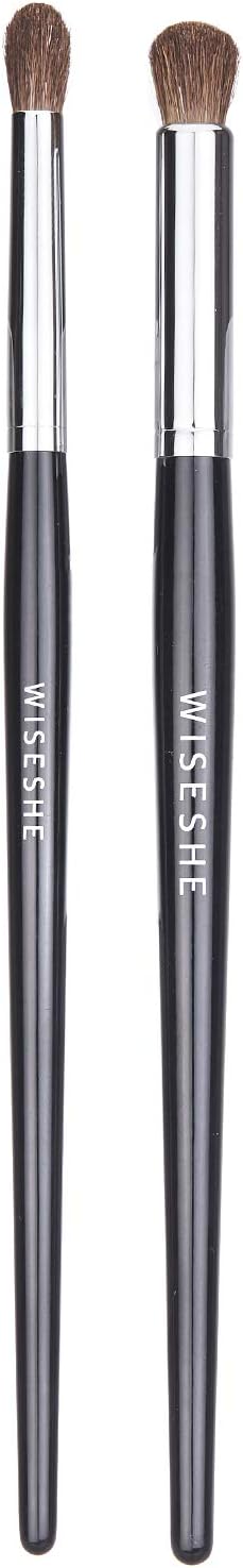 WISESHE Pro Eyeshadow Crease Blending Brushes (Set Of Two With Case) Natural Hair