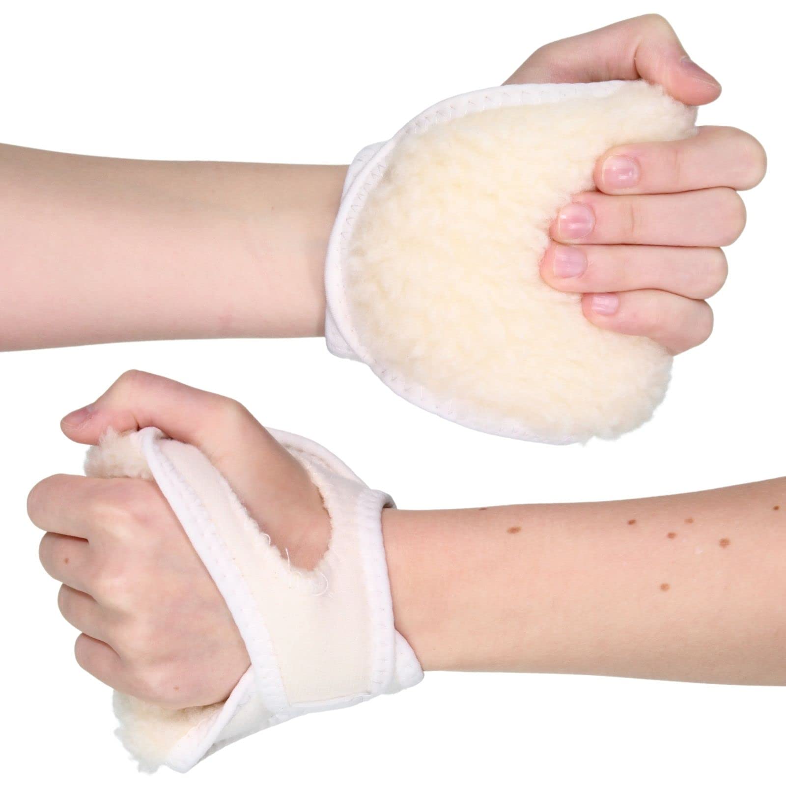 Solace Bracing Super Soft Sheepskin Palm Protector - British Made & NHS Supplied Sweat Absorbent Palm Grip - Ideal for the Elderly, MS, Strokes, Hand Contractures & More - Right Hand - XS