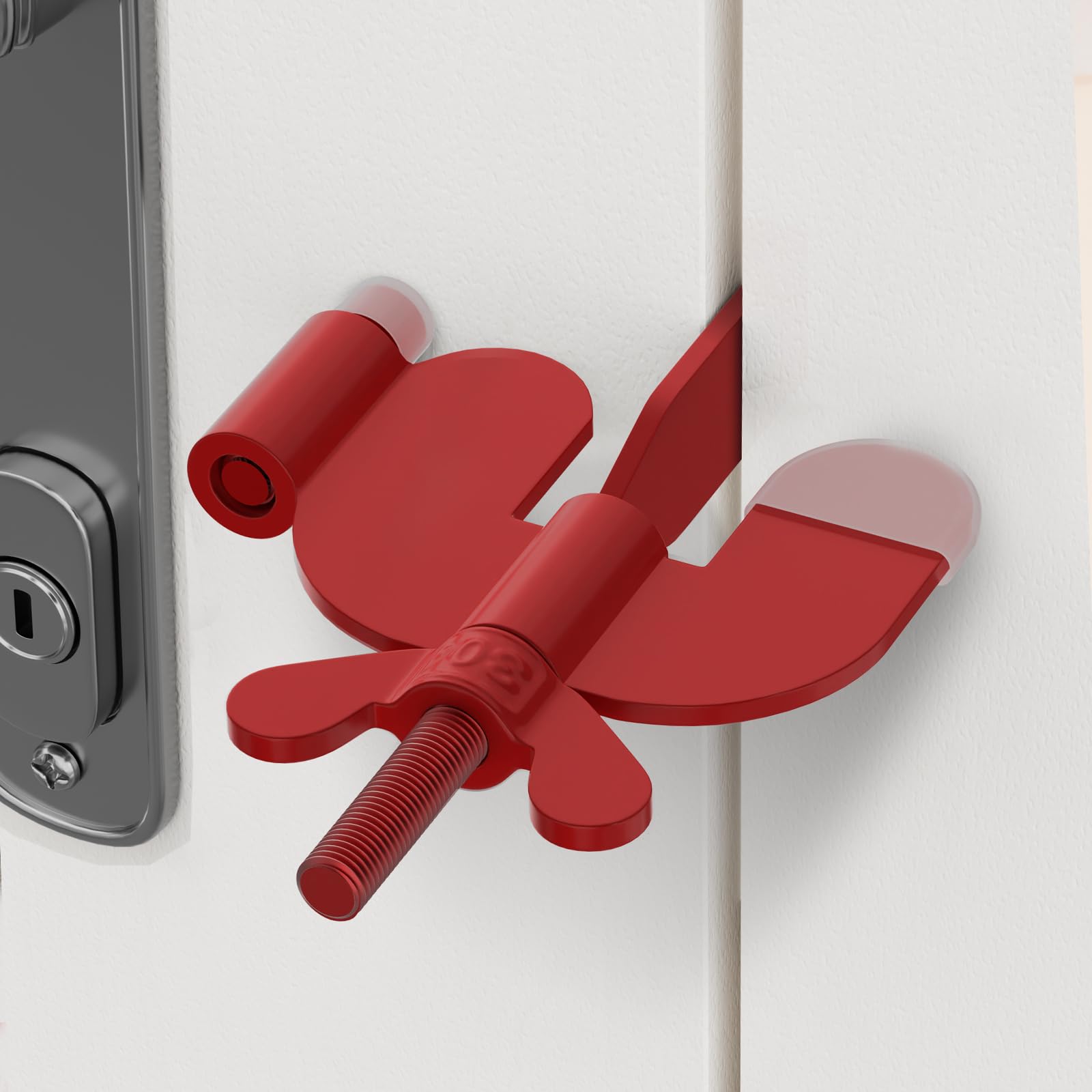 Photo 1 of Hotel Door Lock for Travelers Security- 304 Stainless Steel Red Portable Door Lock for Enhanced Safety Door Safety Locks from Inside - Ideal for Home, Travel, Hotels, Apartments