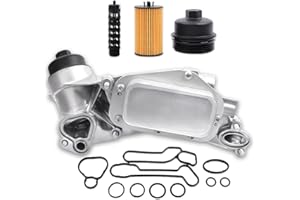 REEAUTO Engine Oil Cooler Filter Housing Assembly Adapter with Gasket, Insert, Cap Compatible with 2008-2019 Cruze Sonic Malibu Aveo, Buick Cascada, Pontiac G3, Saturn Astra 1.6L 1.8LReplace 25199751