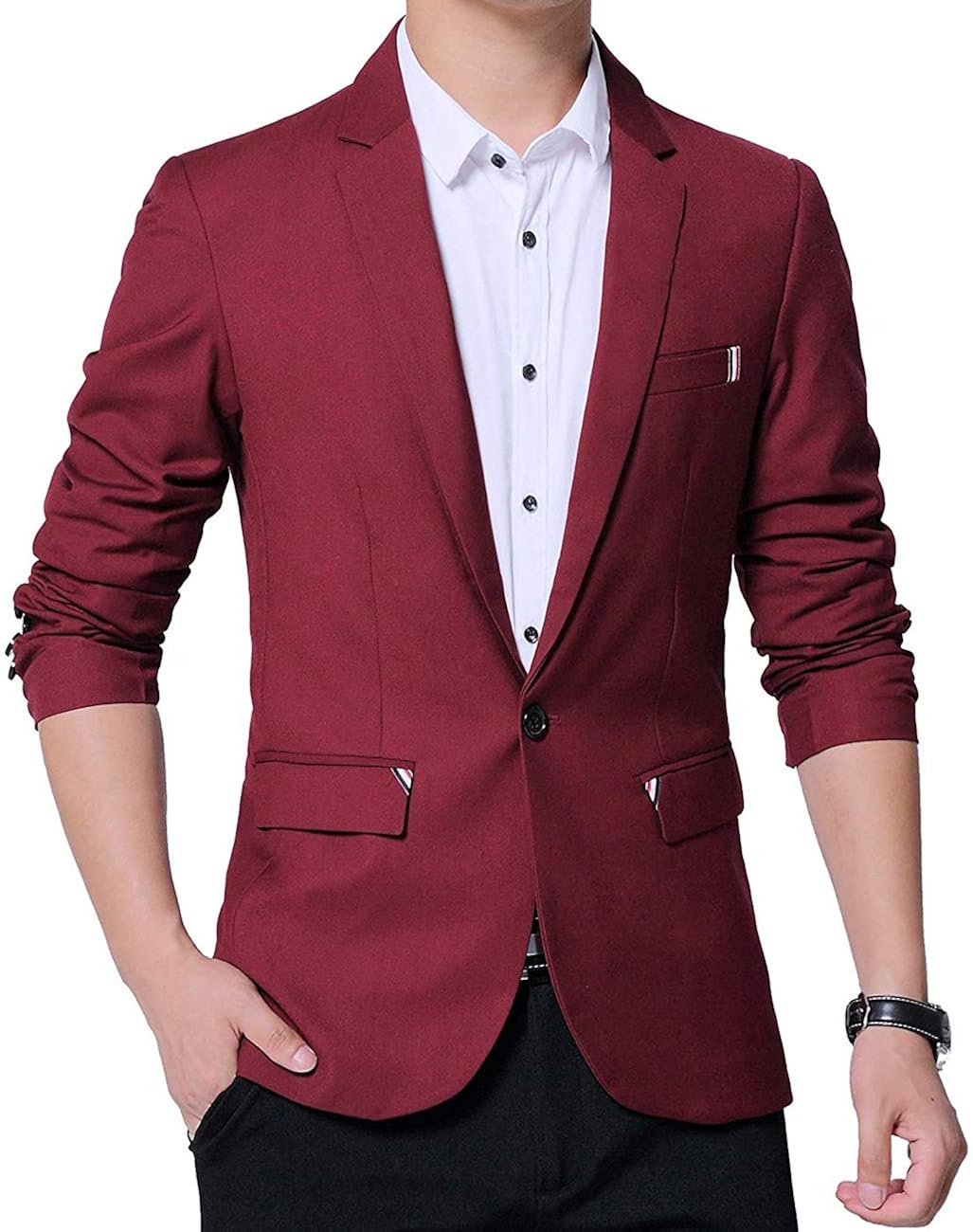 GEEK LIGHTING Slim Fit Single One Button Blazer Jackets for Men at  Men’s Clothing store