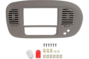 BALOCEO Center Dash Radio A/C Air Vent Cover Compatible with 1997-2003 Ford F150 Expedition Painted Dashboard Bezel Climate Panel Trim ABS Plastic (Brown)