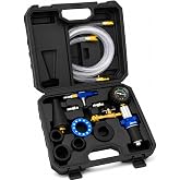 Mhot Coolant Vacuum Refill Kit,13 Pack Radiator Cooling System Tool Set | BLACK BOX; Pressure Tester &amp; Bleeder,Solid Aluminum Alloy Material;0-30inHg Gauge with Connect Adapters&amp;Transparent 2PCS Hose
