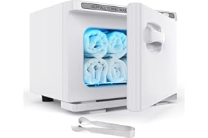 DEPFALL Small Hot Towel Warmer, 8L Hot Towel Cabinet 2-in-1 Personal Towel Warmers Spa for Facials, Bathroom, Barber, Salon, Esthetician, Beauty, Upgrade Fast Heating Aluminum Interior, White