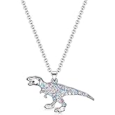 luomart Girls Dinosaur T-Rex Charm Necklace Jewelry Gift,Animal Lover Gifts Pendant for Women