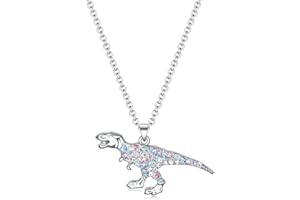 luomart Girls Dinosaur T-Rex Charm Necklace Jewelry Gift,Animal Lover Gifts Pendant for Women