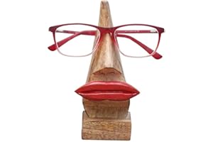 NIRMAN Quirky Wooden Nose Shaped Eyeglass Spectacle Holder Display Stand Home Decorative Gift Home Décor
