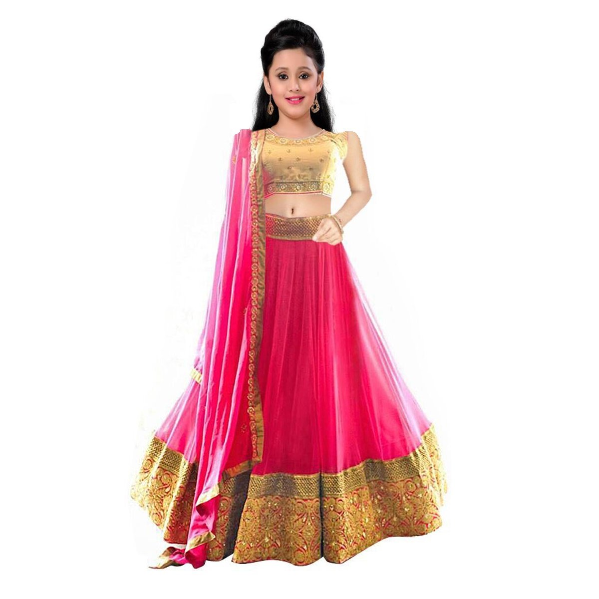 pink lehenga for girls