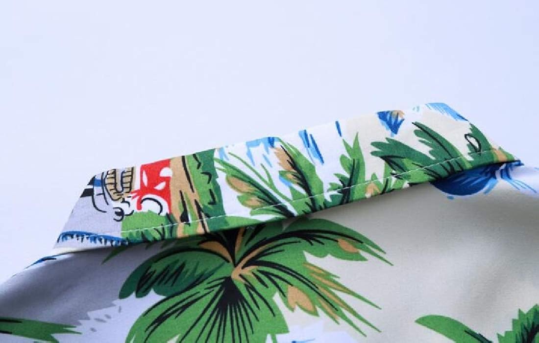 Down Button Mens YYear Flower Top Shirt Tall and Big