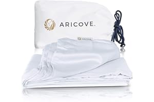 Aricove Weighted Blanket Cover 60”x80”, Queen Size, Duvet Cover for Weighted Blanket, Silky Soft Bamboo Viscose, Machine Washable, Brilliant White