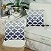 CaliTime Pack of 2 Canvas Throw Pillow Covers Cases for Couch Sofa Home Decor Modern Gradient Quatrefoil Accent Geometric 18 X 18 Inches Gray to Navy Blue
