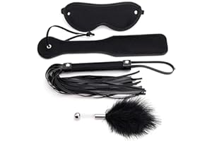 BDSM Kits Sex Bondage Set Adult Sex Toys for Couples, 4Pcs Bondage Restraints Sex Paddle Set with Eye Mask Sex Whip Spanking 