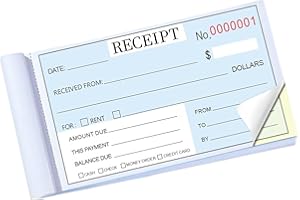 Matomtak 2 Packs Rent Receipt Book with Carbon Copies, Money and Rental Receipt Booklet 2 Part Carbonless, Receipt Book for S