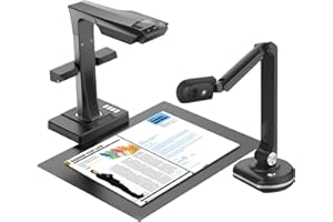 ET25 Pro Smart Book Scanner by 'Czur + JoyUsing V500S Document Camera Bundle – Library Digitalization Kit for Schools, Classr