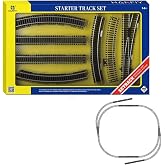 HANFLY HO Scale Track Set Nickel‑Silver Rails, Wooden‑Style Sleepers, Compatible with All HO DC Systems Includes Straight &amp; Curved Tracks (28 PCS)