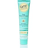 COTZ Face Prime & Protect Non-Tinted Mineral Sunscreen and Facial Primer Broad Spectrum SPF 40; PA++++ 1.5 oz / 42.5 g.