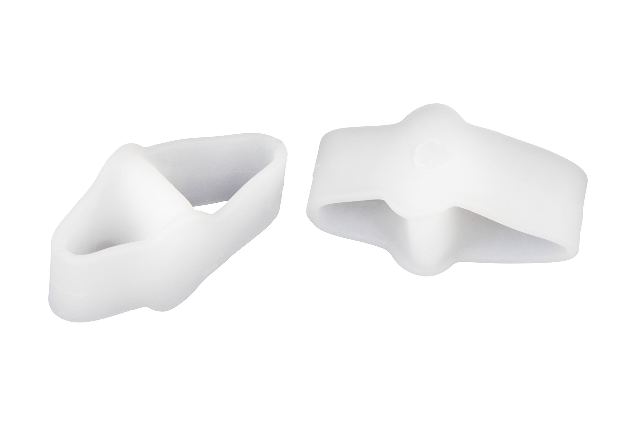 PRO 11 WELLBEING New Double Looped Toe Gel Spreaders Stretchers Straighteners Alignment Bunion (Small-Medium) White