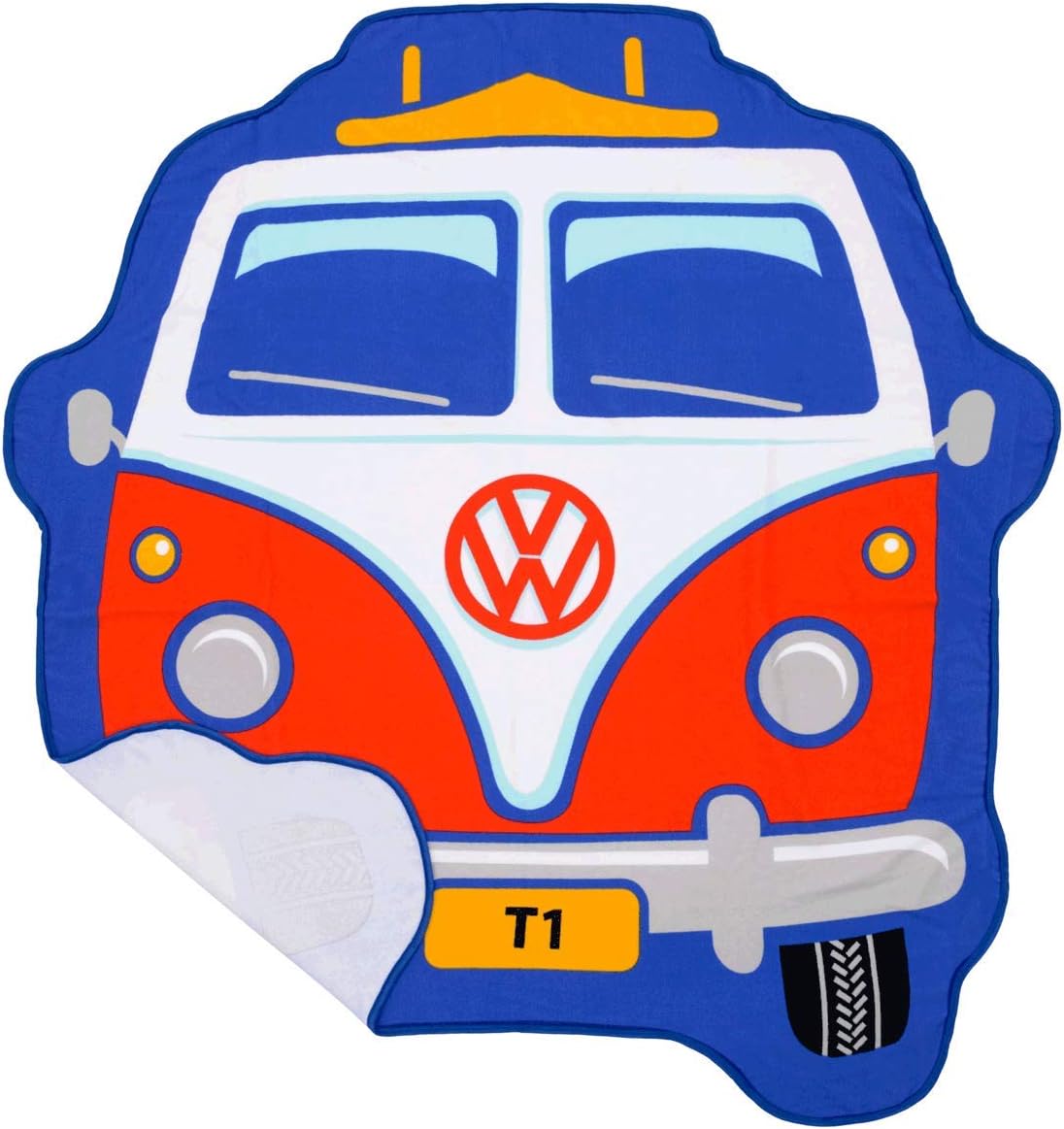Board MastersVolkswagen Large Beach Towel - 145cm x 150cm 100% Polyester VW Travel Towel, Picnic Blanket - Blue & Red