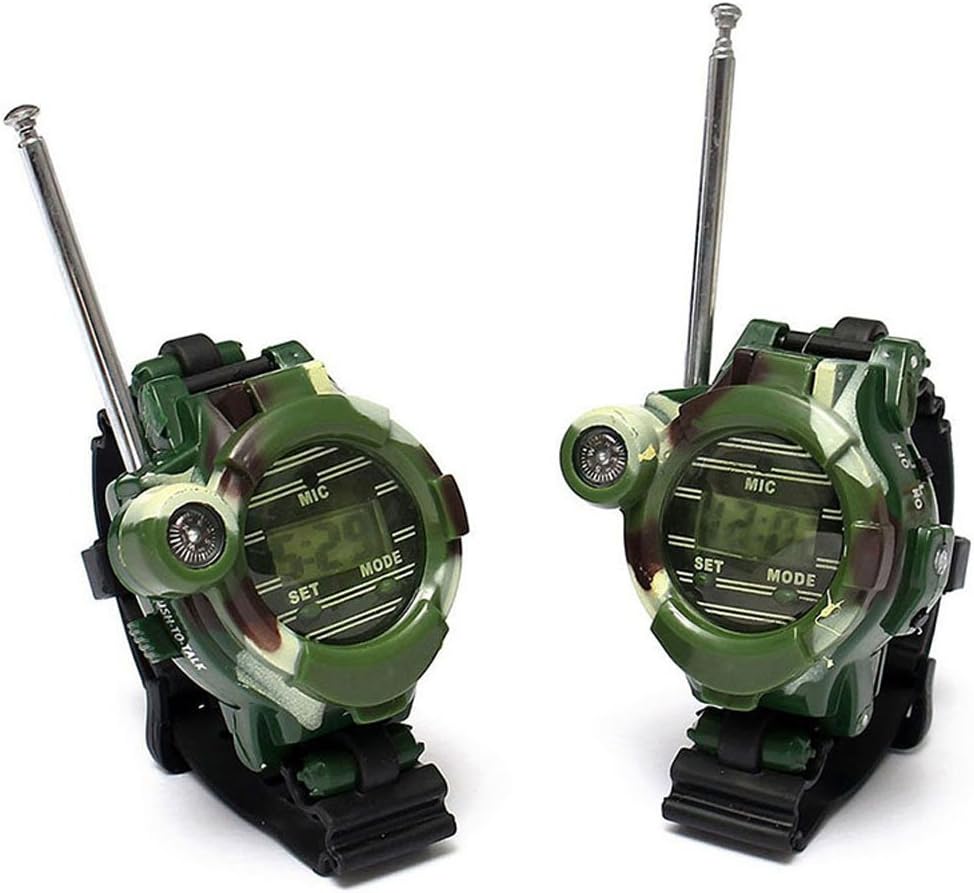 Walkie Talkies Watches 7 in 1 Multi-functional Toy Interphone for Children Parent-child Interaction 2pcs Camouflage Green