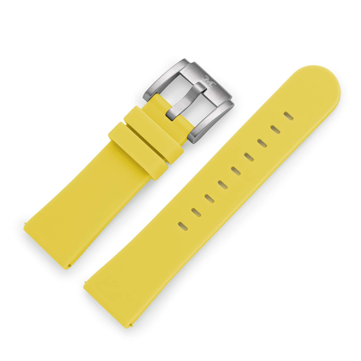 TW Steel Marc Coblen silicone watch strap, 22 mm, with steel clasp, yellow, Strap.