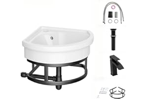 Lordear Corner Wall Mounted Bathroom Sink with Towel Rack – 11 4/5" x 11 4/5" Inch Triangular Wall Hung Porcelain Vessel Sink for Small Bathrooms One Hole Vanity Sink for Corner Installation