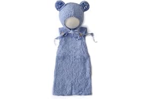 Newborn Photography Outfit Baby Photoshoot Props Infant Photo Prop Romper with Bear Hat New Born Girls