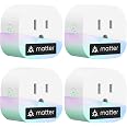 meross Matter Smart Plug Mini, Compact Size,100% Privacy Wi-Fi Smart Outlet | FFS Easy Setup, App & Voice Control Supports Ap