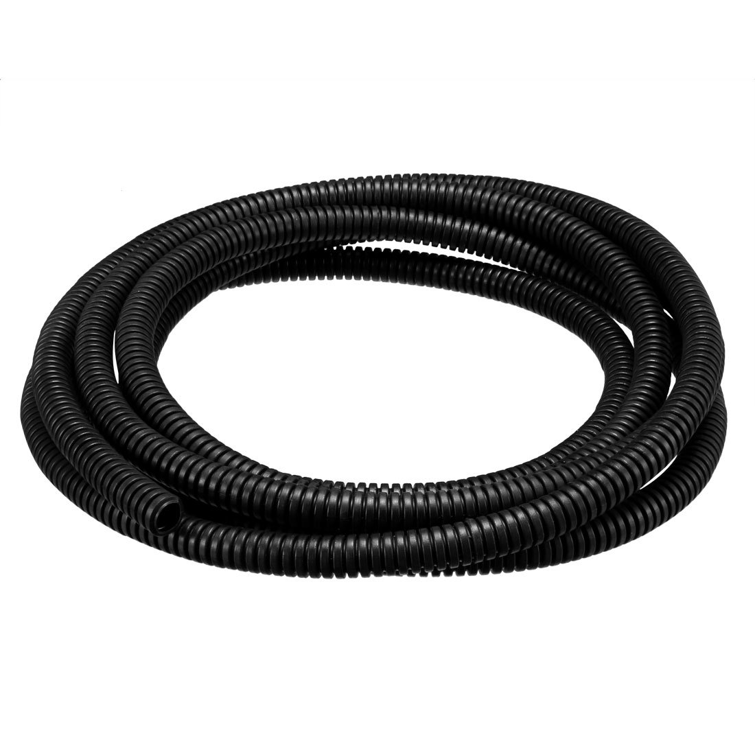 sourcingmap 2.5 M 6.5 x 10 mm PP Flexible Corrugated Conduit Tube for Garden,Office Black, 2.5m / 8.2ft Length