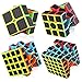 D-FantiX Speed Cube Bundle, Zcube Carbon Fiber 2x2 3x3 4x4 5x5 Speed Cube Set Pack 2by2 3by3 4by4 5by5 Puzzle Toys