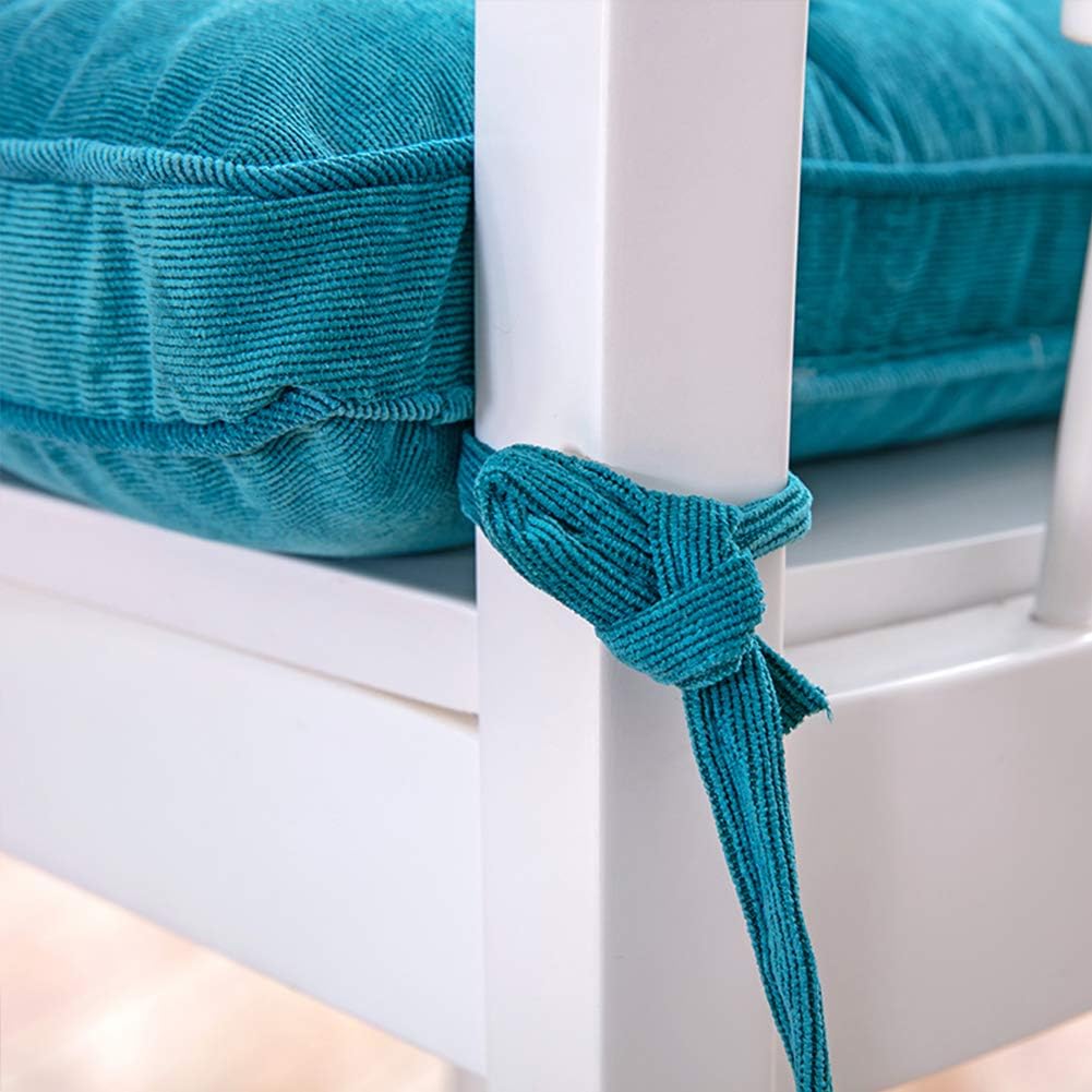 Tiita Patio Chair Pads Cushions 18 x 18 Inch Square Floor Pillows Pad for Outdoor Kitchen Dining Chairs with Ties Set of 2, Blue: Kitchen & Dining