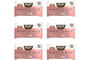 Miracle Noodle Miracle Rice, 8 Oz (Pack of 6), Plant Based Shirataki Konjac Rice, 5 Calories, 1g Net Carbs Per Serving, Keto, Gluten-Free