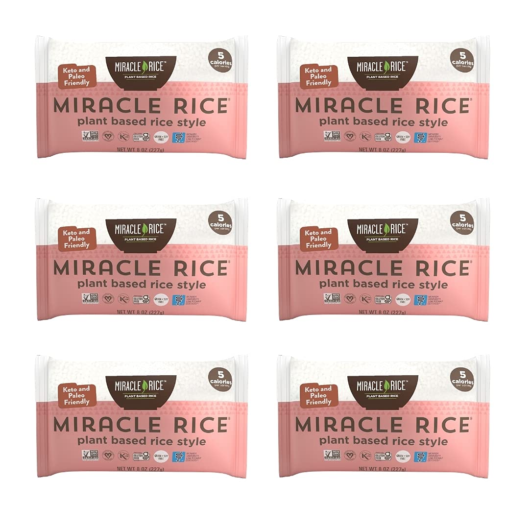 Photo 1 of Miracle Noodle Miracle Rice - Konjac Rice, Keto Rice, Plant-Based, Gluten-Free, Soy Free, Low Carb Rice, Low-Calorie Rice, Grain Free, Perfect for Stir-Fry, Rice Pilaf, & Rice Pudding - 8 Oz, 6-Pack