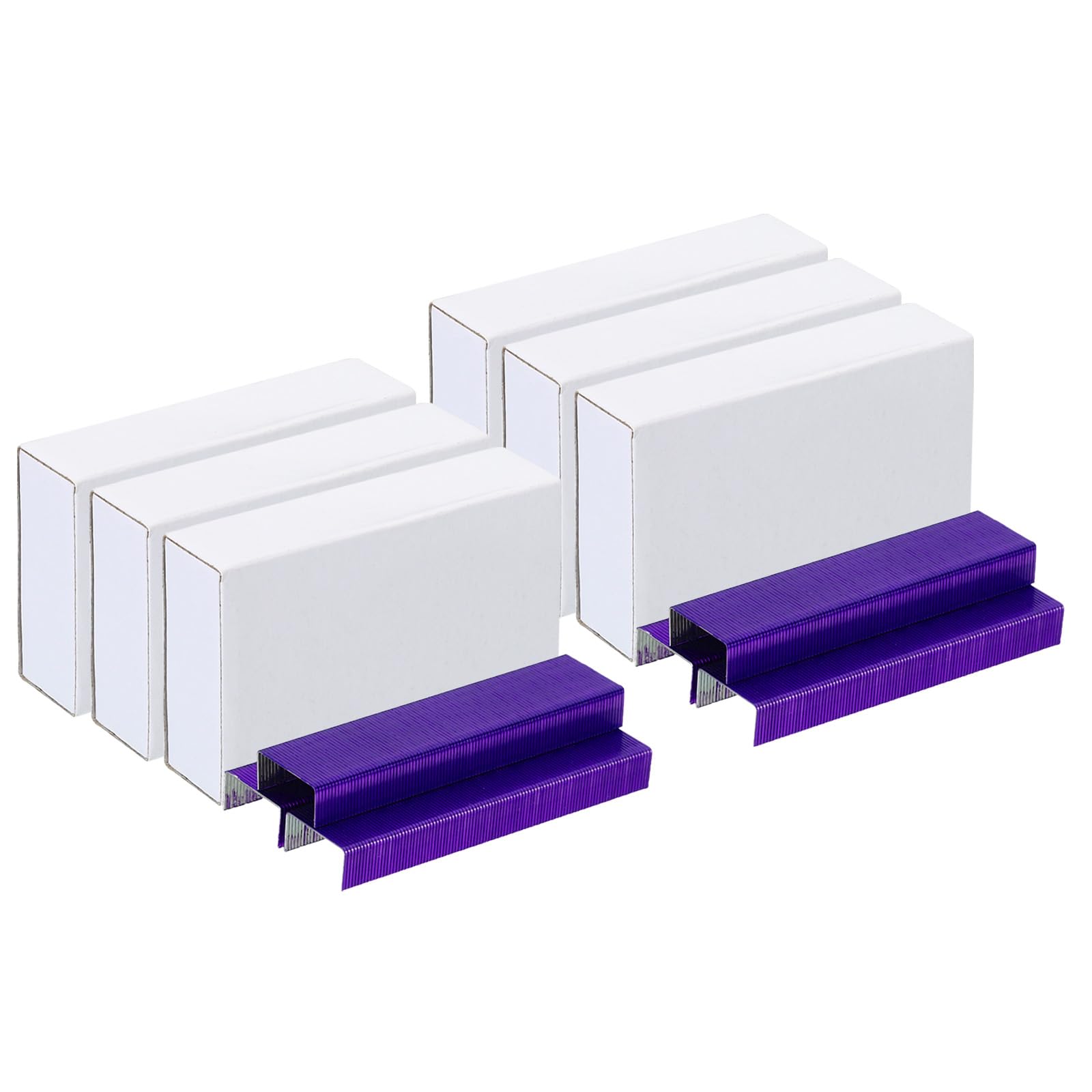 PATIKIL Staples, 6 Pack (1000Pcs Each) 26/6 Standard, Purple, 1/4 Inch Length, Jam Free for Home Office Supplies